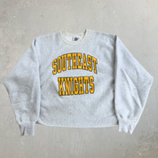 J- Vintage Lee Made In USA Southeast Knights Text Cropped Crewneck - XL