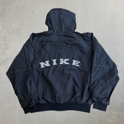 J- Vintage 90s Nike Embroidered Swoosh & Text Hooded Bomber Jacket - M