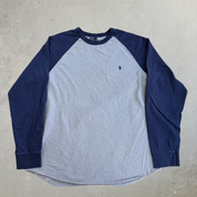 J- Vintage 90s Polo RL Embroidered Logo Long Sleeve Raglan Tee - L