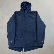 J- Vintage Stussy Fishtail Zip Up Rain Jacket - L