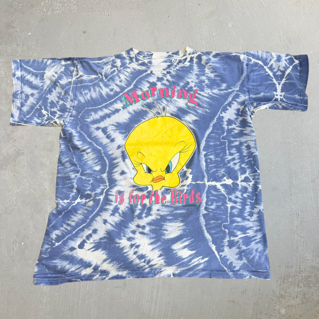 Vintage '95 Looney Tunes Tweedy Bird Morning Is For The Birds Graphic Single Stitch Tee - 2XL