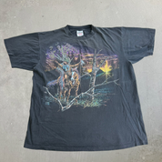 J- Vintage '94 Stand Out Design First Nation Person & Horse Graphic Made In USA Single Stitch Tee - XL