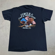 Vintage '88 3D Emblem Road Wrangler Truckers Only Nephi Utah Graphic Made In USA Single Stitch Tee - XL