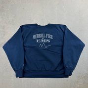 J- Vintage Champion Reverse Weave Merrill Fire Department Crewneck - XL