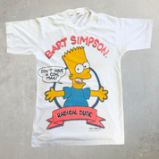 J- Vintage '90 The Simpsons Bart Radical Dude Graphic Single Stitch Tee - M