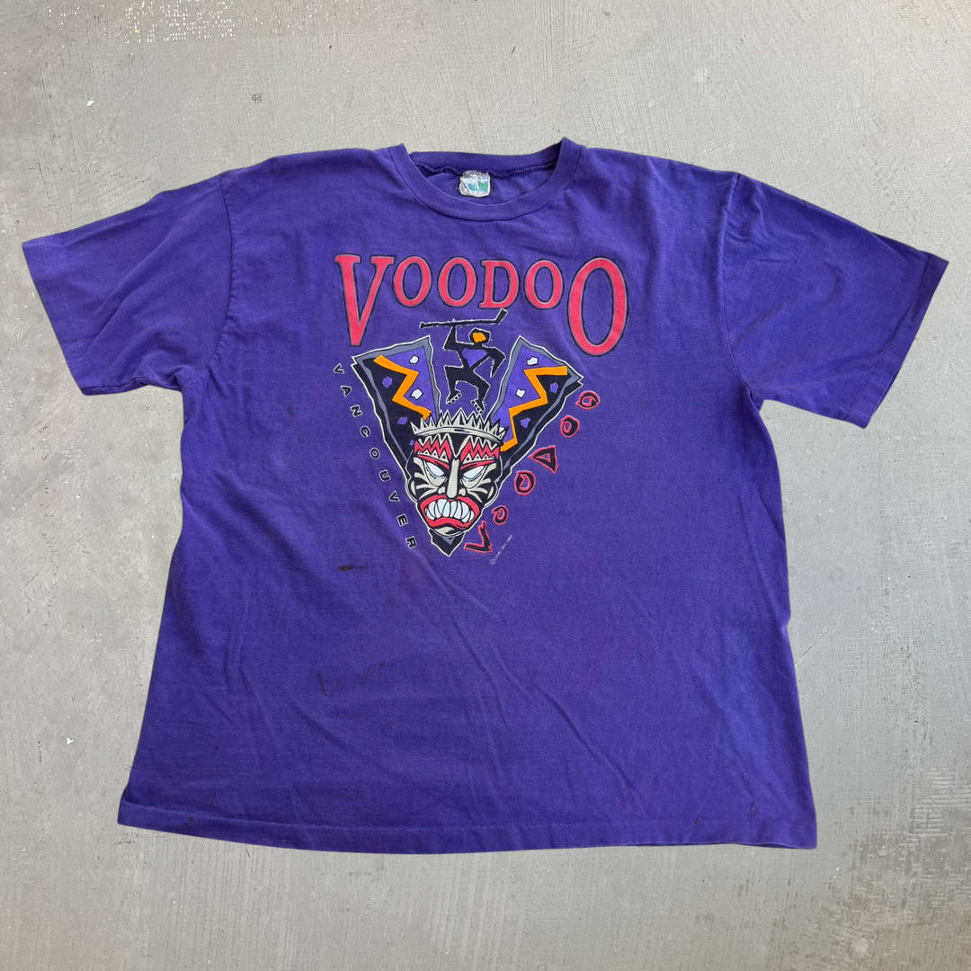 J- Vintage '94 Vancouver Voodoo Roller Hockey Graphic Single Stitch Tee - XL