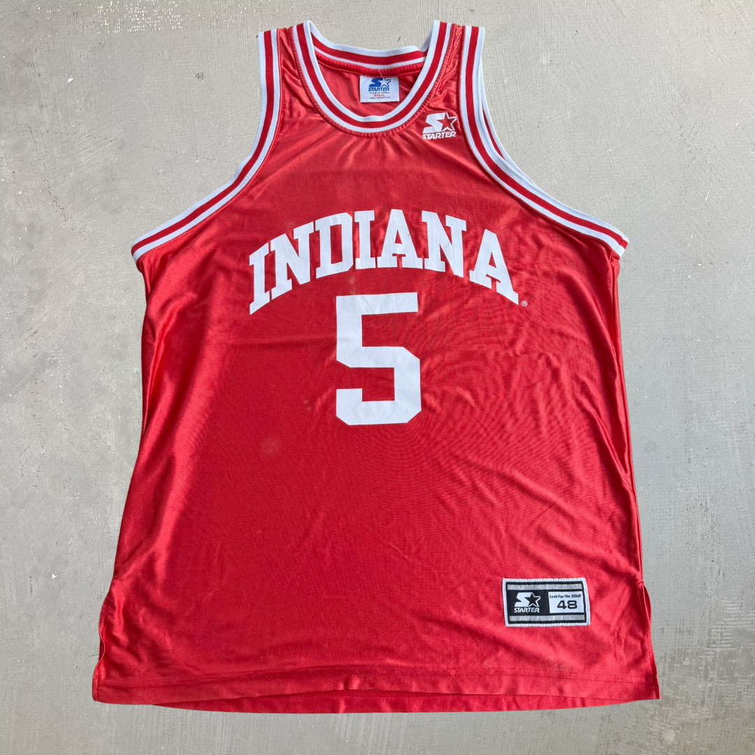 J- Vintage Indiana Hoosier Starter Basketball Jersey - 48/L