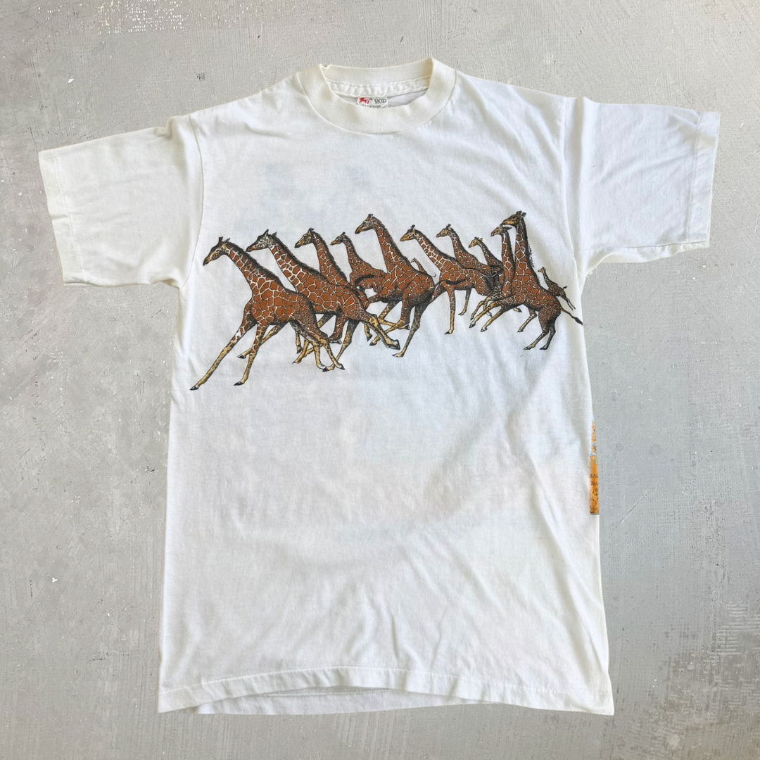Vintage Giraffes Extinction Is Forever Graphic Made In Canada Single Stitch Tee - M
