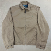 J- Vintage Polo Ralph Lauren Plaid Lined Zip Up Harrington Jacket - L