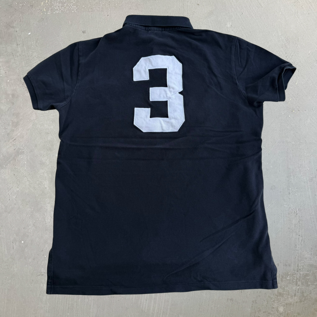 J- Vintage Polo RL LXVII Embroidered Text & Logo Short Sleeve Polo Shirt - L