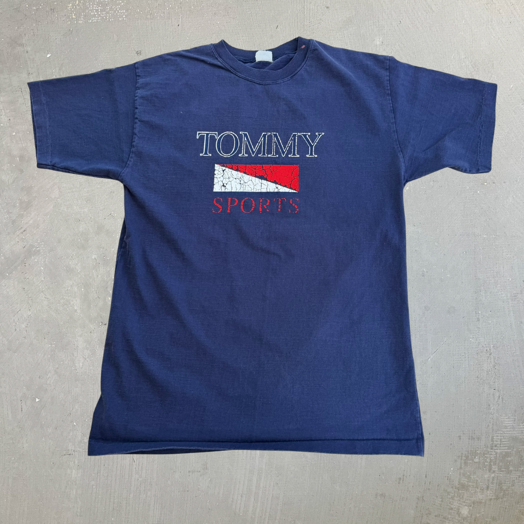 J- Vintage Tommy Hilfiger Sports Graphic Single Stitch Tee - XL