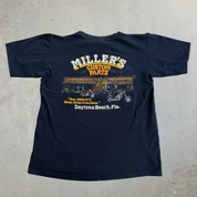 J- Vintage '93 Harley Davidson Daytona Beach Florida Survivor Made In USA Double Collar Tee - L