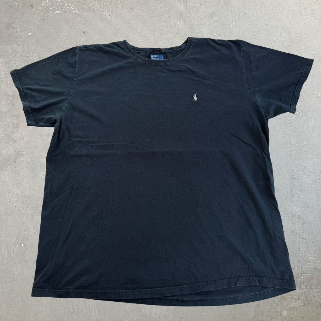 J- Vintage Polo Ralph Lauren Embroidered Logo Tee - XL