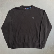 J- Vintage Chaps RL Embroidered Logo Chocolate Brown Knit Sweater - XL