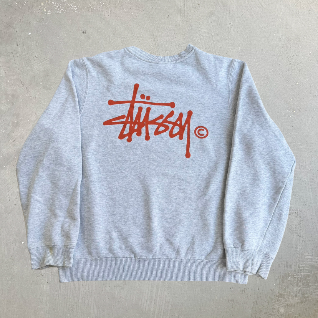 J- Vintage Stussy Signature Script Logo Crewneck - M