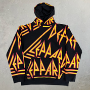J- '17 Def Leppard All Over Print Text Hoodie - S