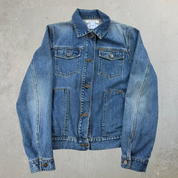 J- HOM Tupac Middle Finger Calvin Klein Reworked Denim Jacket - L