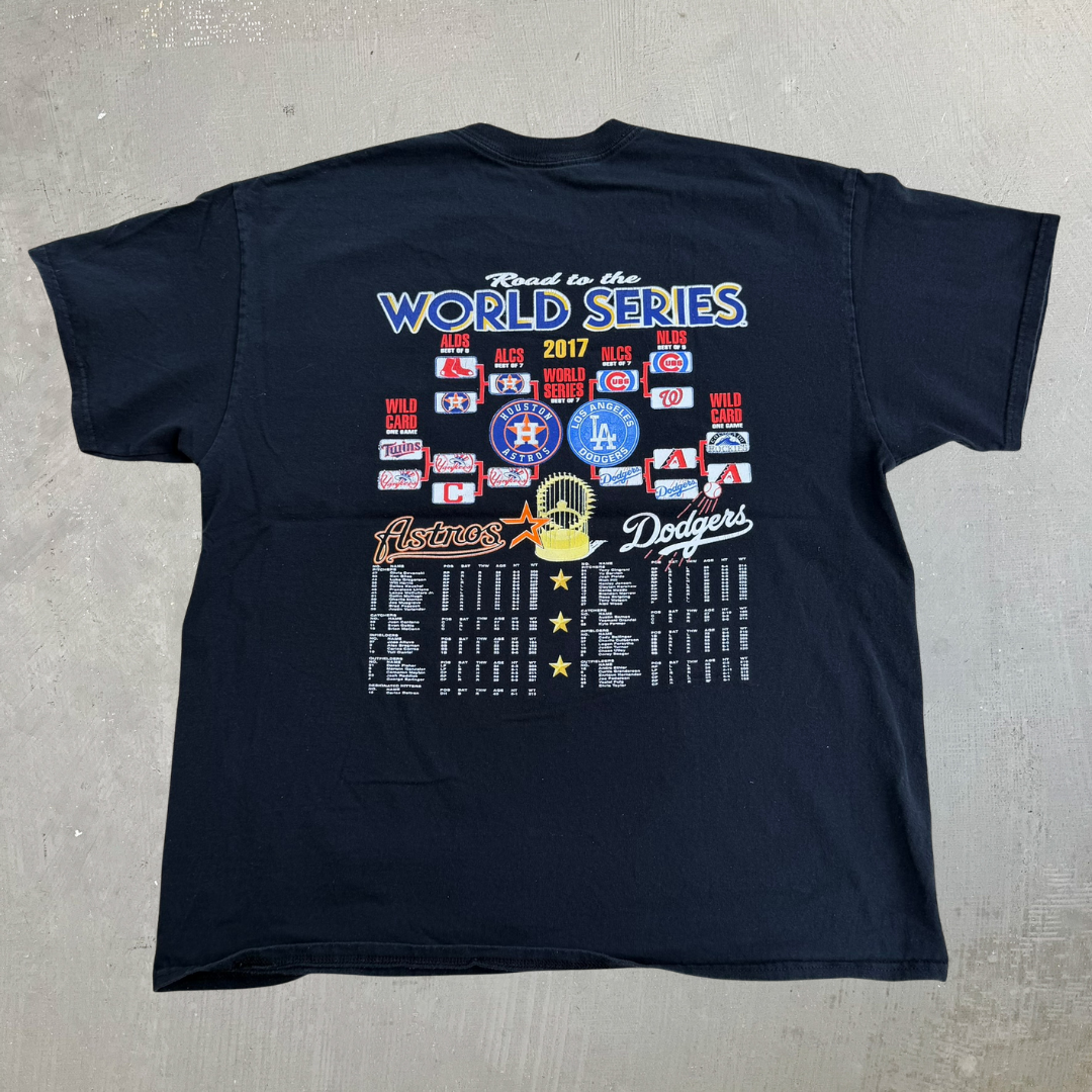 J- '17 MLB World Series Houston Astros Vs Los Angeles Dodgers Graphic Tee - L