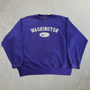 J- Vintage Nike Team Washington Huskies Embroidered Text & Swoosh Crewneck- XL