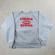 J- Vintage '04 Champion Reverse Weave Lincoln Rowing Crewneck - M
