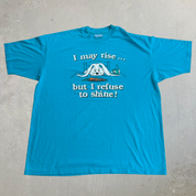 J- Vintage 90s I May Rise But I Refuse To Shine Cartoon Rabbit Graphic Made In USA Single Stitch Tee - 2XL