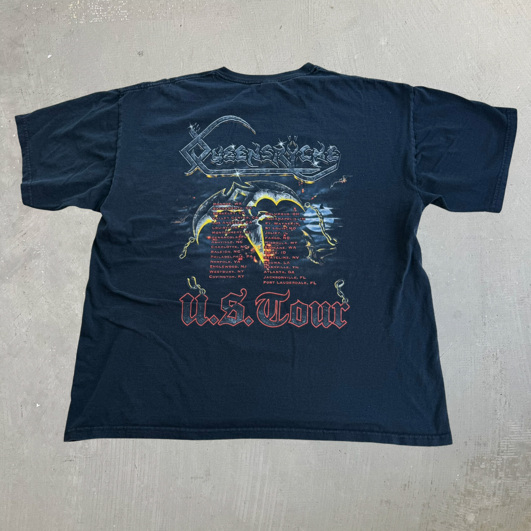 J- Vintage '90 Queensryche 1990 World Tour Graphic Tee - XL