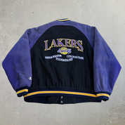 J- Vintage Los Angeles Lakers NBA Logo Athletic Embroidered Logo Varsity Jacket - XL