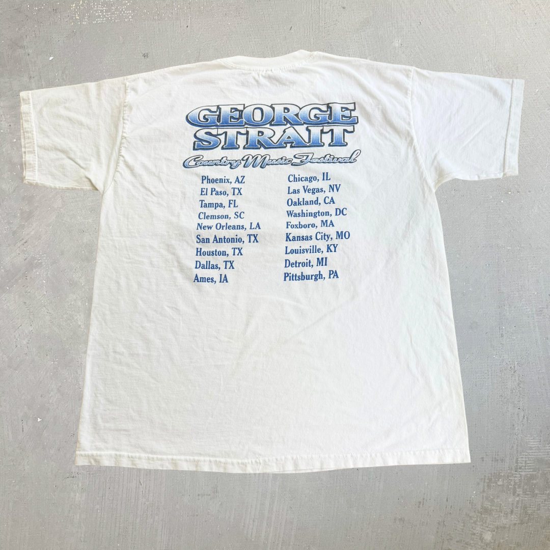 J- Vintage 90s George Strait Country Music Festival Picture Tee - XL