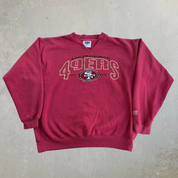 J- Vintage San Francisco 49ers NFL Lee Embroidered Logo & Text Crewneck - M