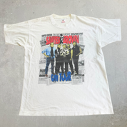 J- Vintage '94 Sawyer Brown On Tour Picture & Newspaper Graphic Made In USA Single Stitch Tee - XL
