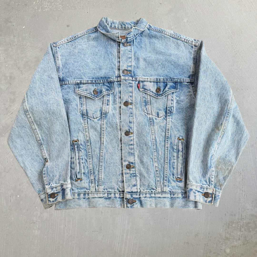 J- Vintage 90s Levi’s 70508  Acid Wash Made In USA Denim Trucker Jacket - XL