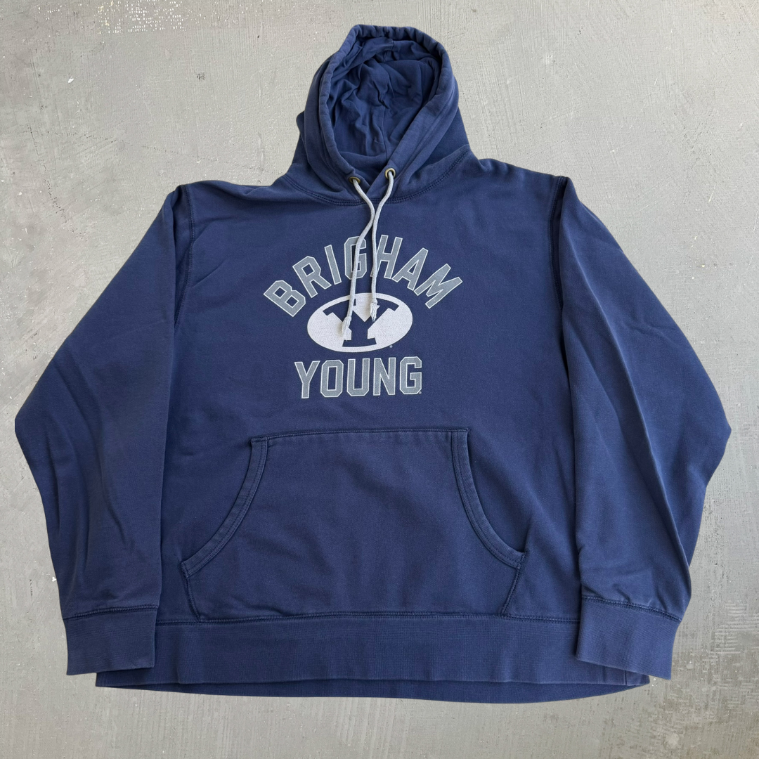 J- Vintage Brigham Young University Graphic Hoodie - XL
