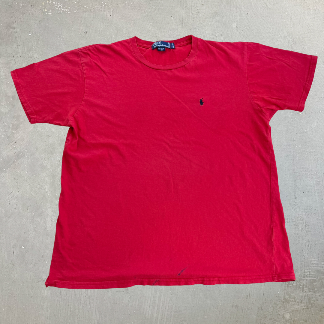 J- Vintage 90s Polo RL Embroidered Logo Made In Canada Tee - XL