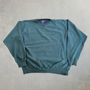 J- Vintage 90s Chaps RL Embroidered Logo Dark Green Crewneck - XL
