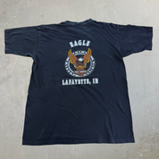 J- Vintage '95 Harley Davidson Lafayette Ville Feel The Thunder Graphic Made In USA Single Stitch Tee - L