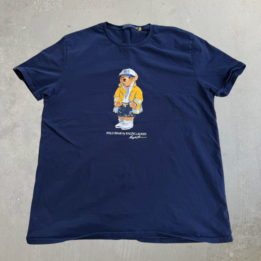 J- Vintage Polo RL Polo Bear Graphic & Text Tee - XL
