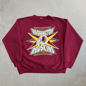 J- Vintage Washington Commanders NFL Logo 7 Logo & Text Made In USA Crewneck - L