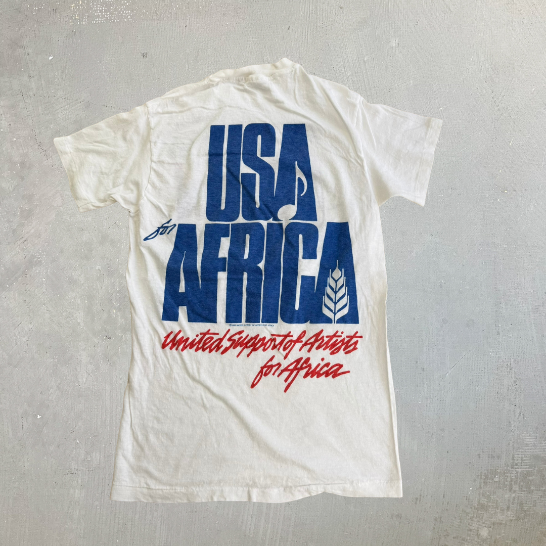 J- Vintage '85 United Support Of Artists For Africa Graphic Made In USA Single Stitch Tee - S