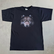 Vintage '00 Alore Wolf Graphic Made In USA Single Stitch Tee - M