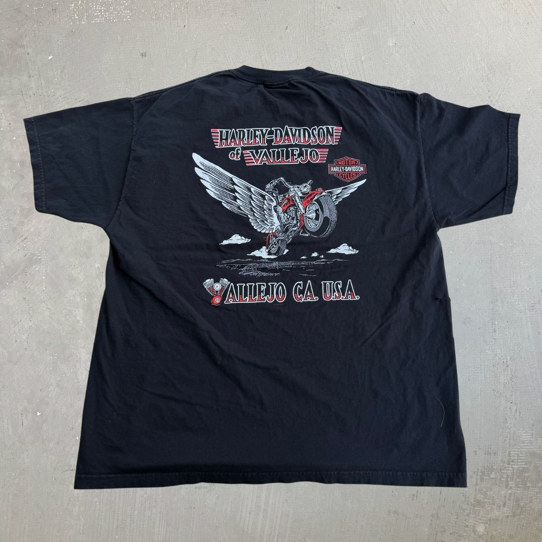 J- Vintage '06 Harley Davidson Vallejo California Hog Graphic Tee - XL
