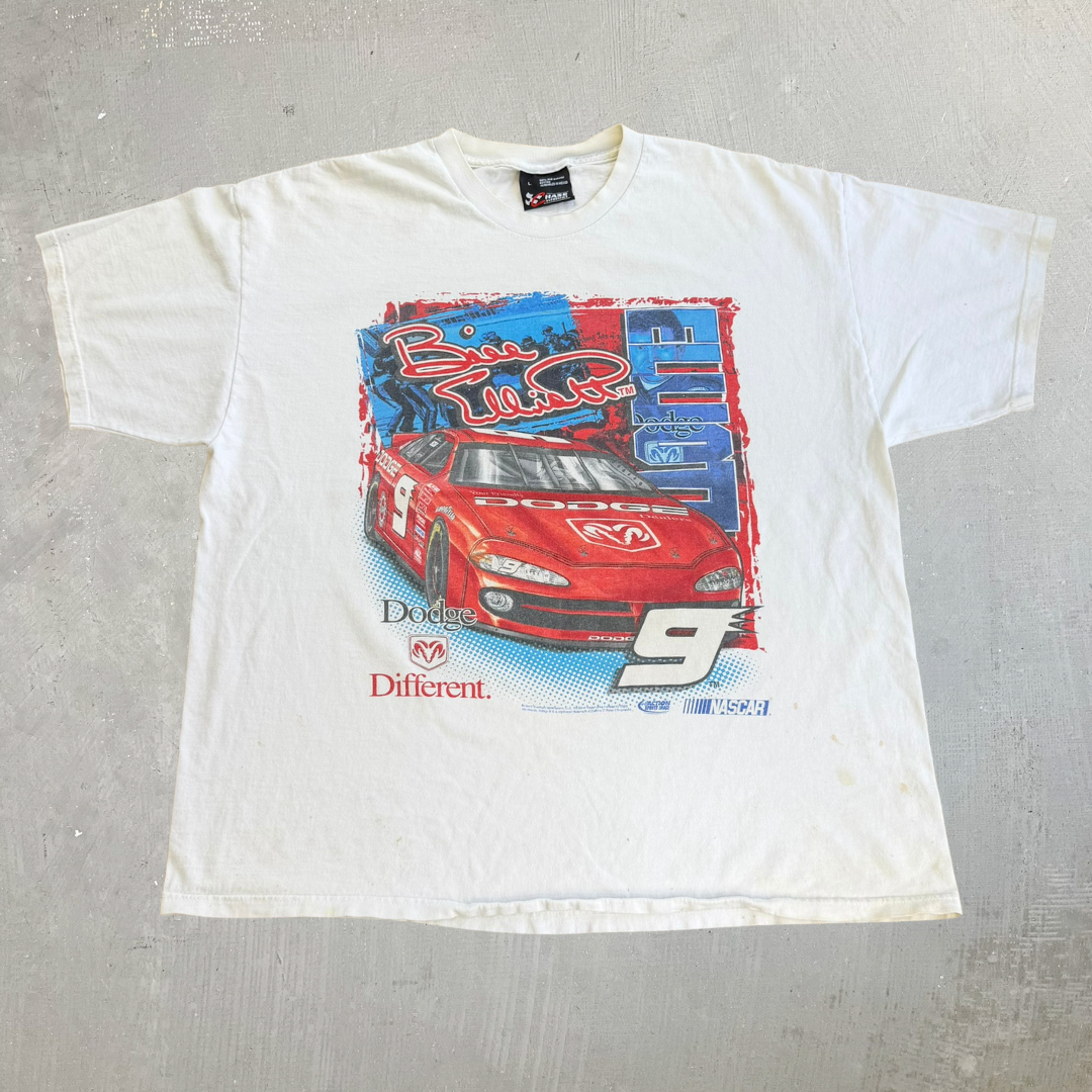 J- Vintage '01 Nascar Bill Elliott Dodge Different Racing Car Graphic Tee - L