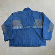 J- Vintage Umbro Embroidered Logo Zip Up Blue/Gray Winter Jacket - L