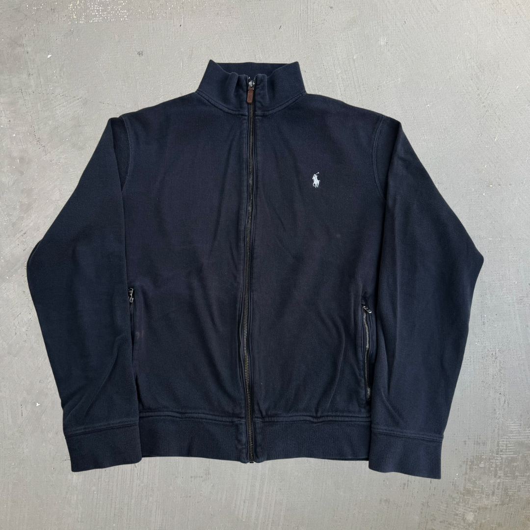 Vintage Polo RL Embroidered Logo Zip Up Track Jacket - L