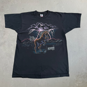Vintage '93 El Rancho Stevens Horse & Thunder Graphic Made In USA Single Stitch Tee - L