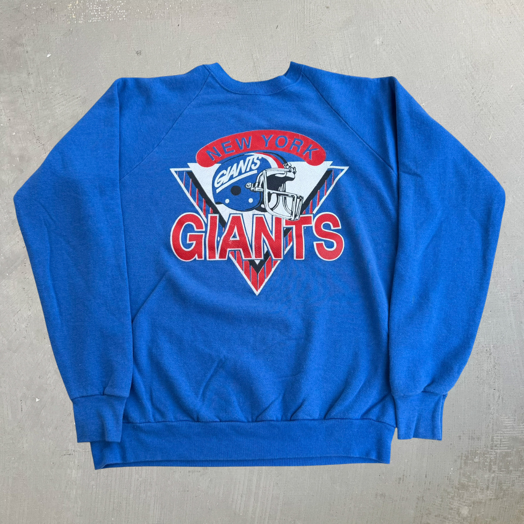 J- Vintage New York Giants NFL Logo Graphic Made In USA Crewneck - 2XL