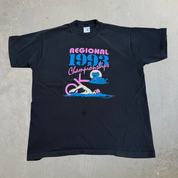 J- Vintage '93 British Columbia Regional Swimming Championship Graphic Single Stitch Tee - XL