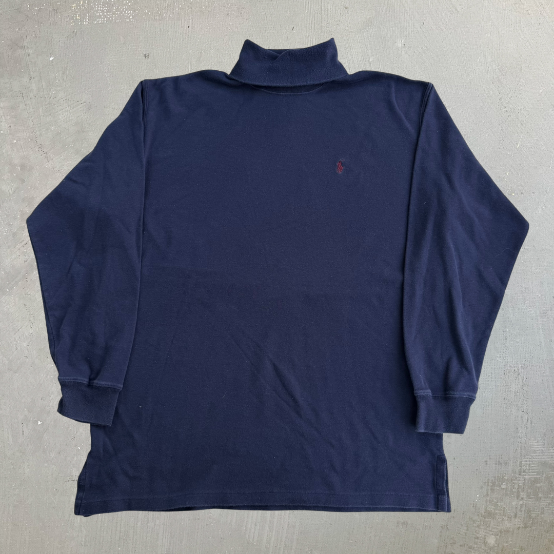 Vintage Polo Golf RL Embroidered Logo Turtle Neck Long Sleeve Tee - L