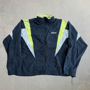 J- Vintage Nike Black/Neon Green Zip Up Lightweight Jacket - M