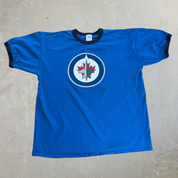 J- Vintage Winnipeg Jets NHL Logo Ringer Tee - XL