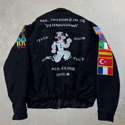 J- Vintage '90-91 US Navy USS Inchon Patches Zip Up Jacket - L